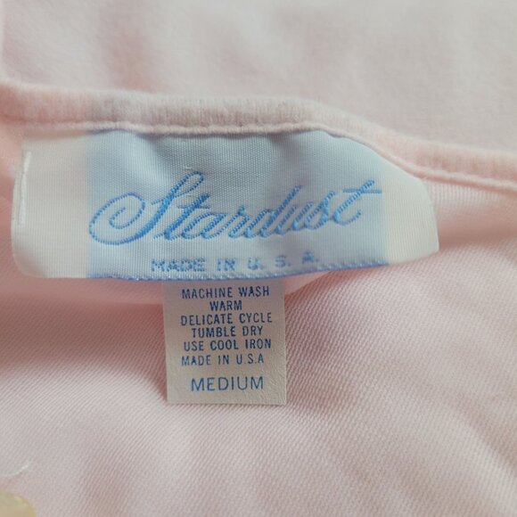 Vintage Stardust Pink Embroidered Nightgown Womens Medium - Picture 3 of 5